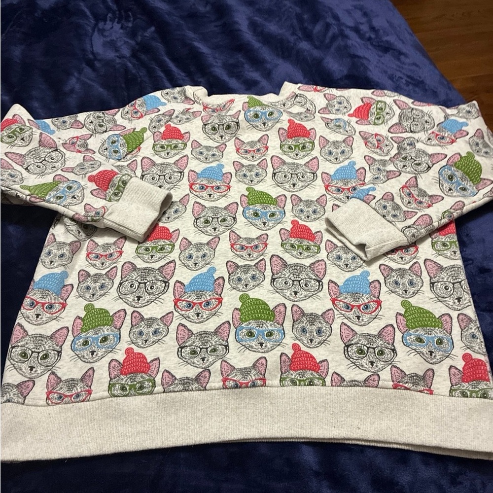 Cat Print Sweatshirt - Multicolor SM Wardrobe brand - Picture 5 of 7